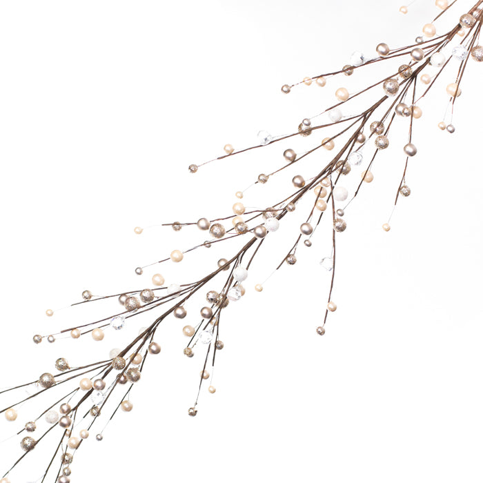 Guirlande de perles – 48” Champagne/Blanc