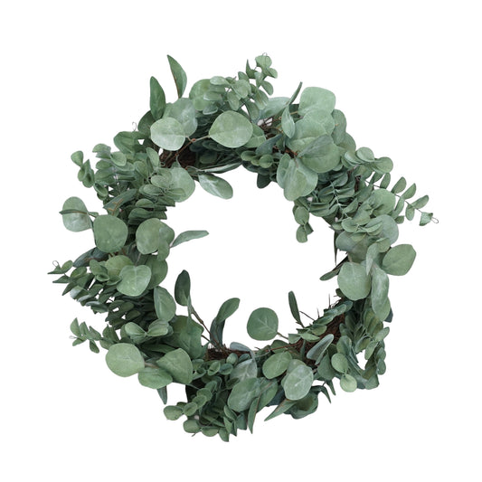 Couronne de feuilles d'eucalyptus mélangées vertes - Christmas forever