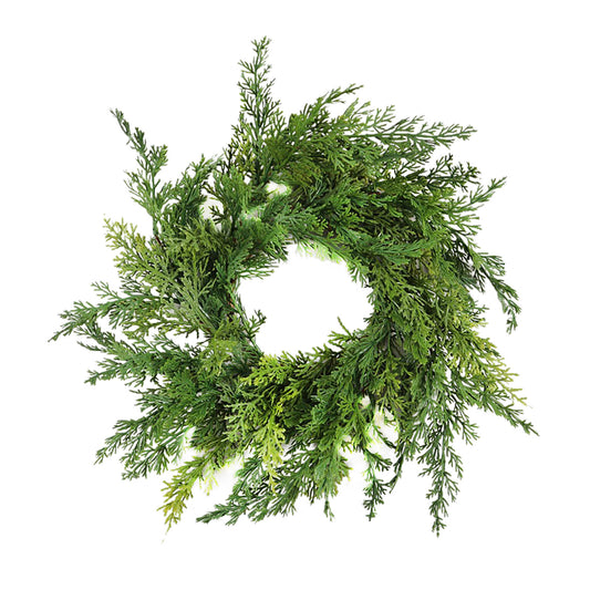 Miniature candle wreath – Realistic cedar