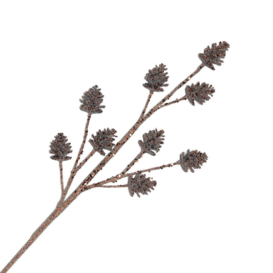 Branche de pomme de pin glacées marron