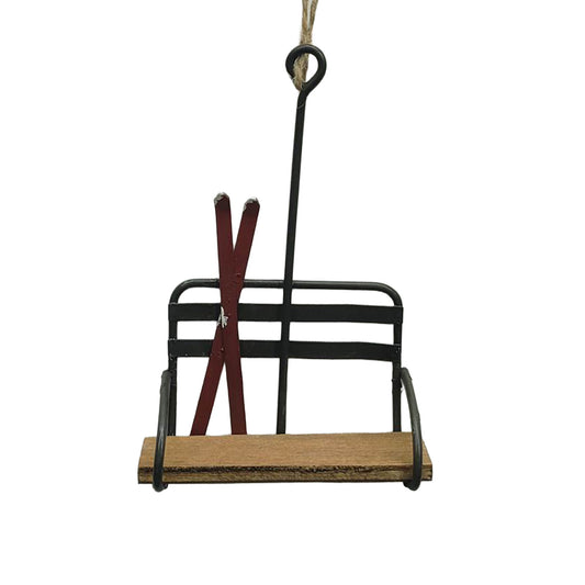 Ornement remontée mécanique en métal/jute