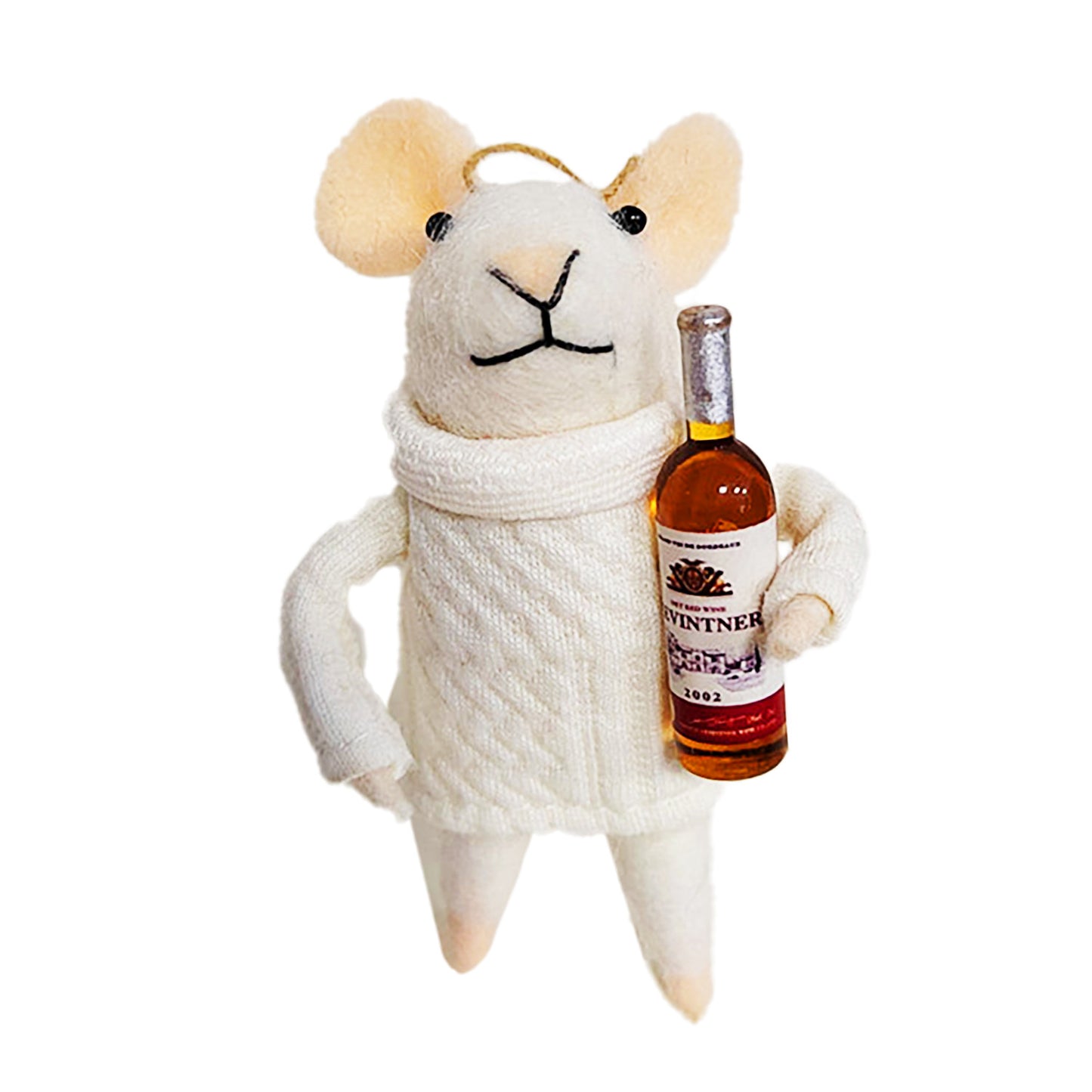 Ornement souris - pull ivoire