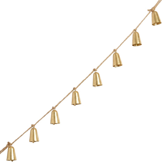 Guirlande de cloches en métal - finition feuille d'or brillante