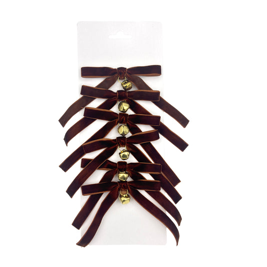 Boucle en velours avec cloche - chocolat