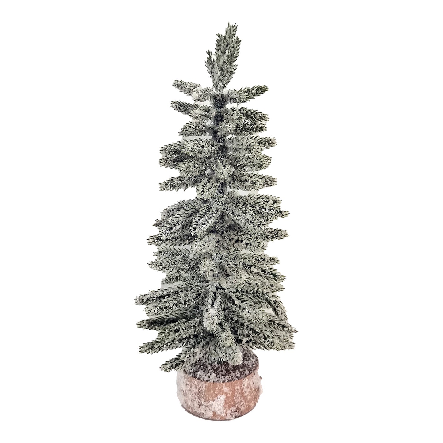 Sapin enneigé avec base en bois - 12 po