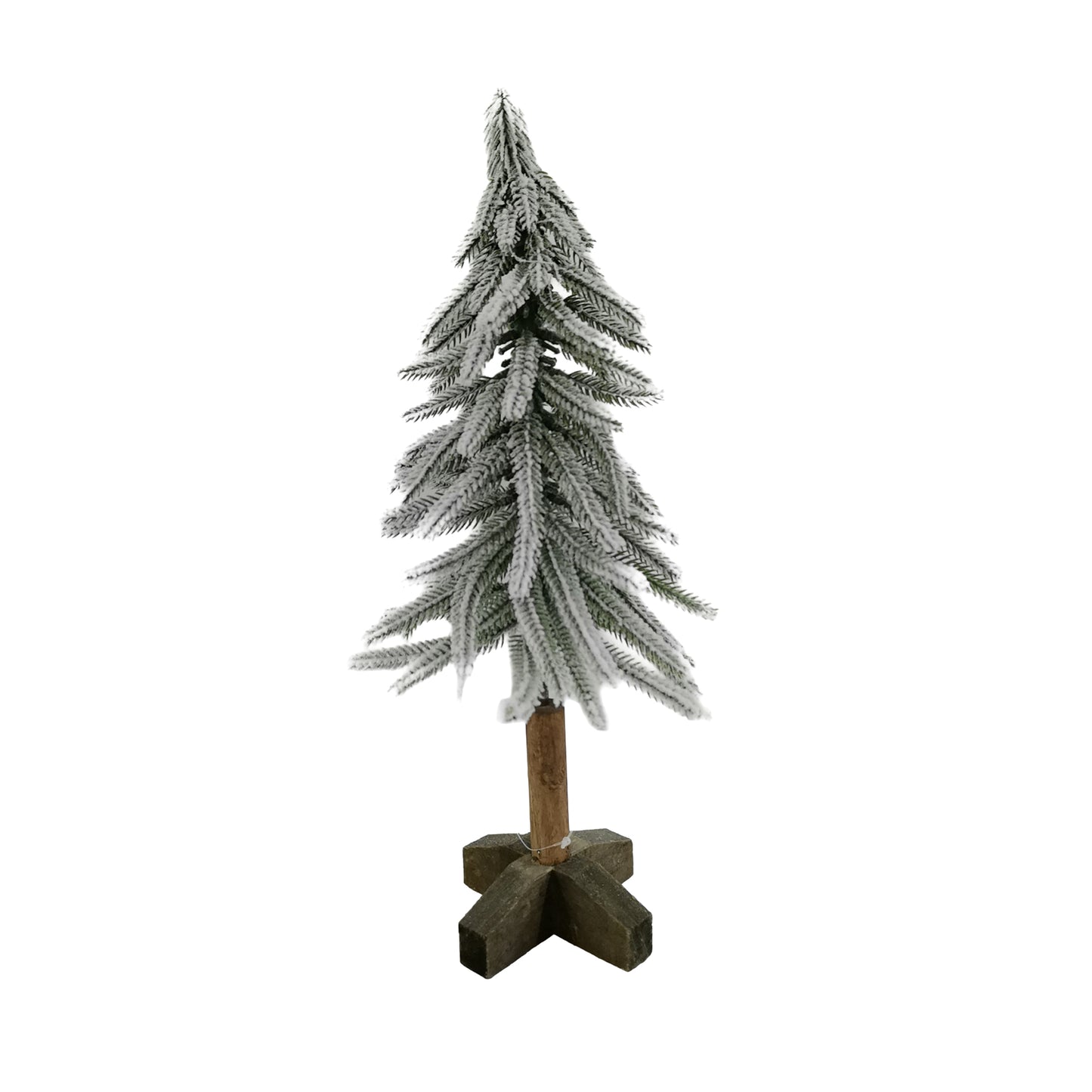 Sapin enneigé base en bois - 16 po