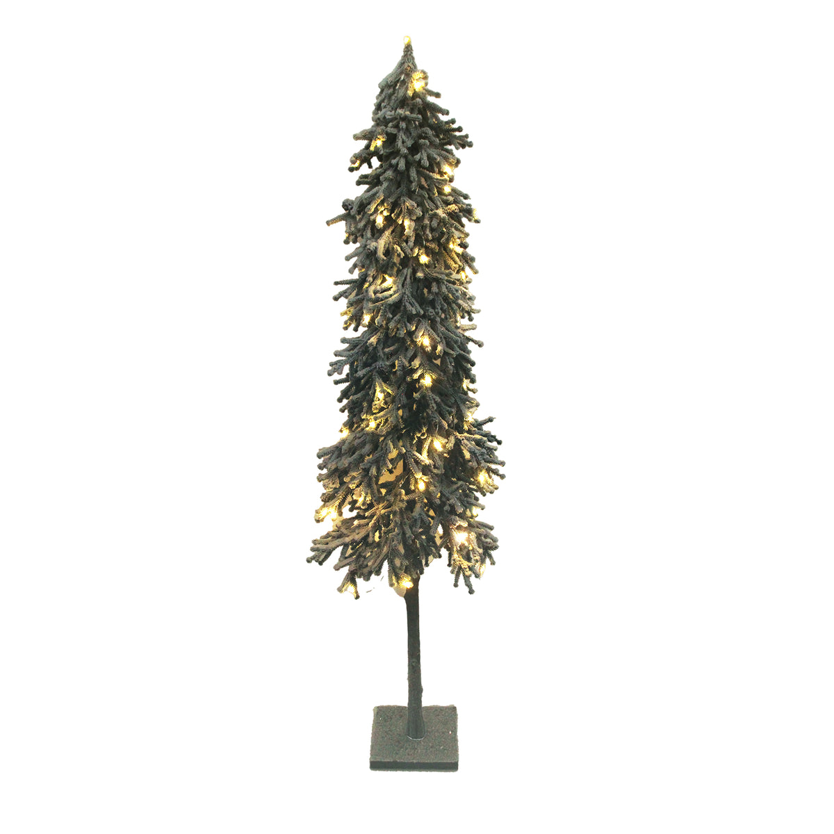 Sapin mince enneigé éclairé - 60 po