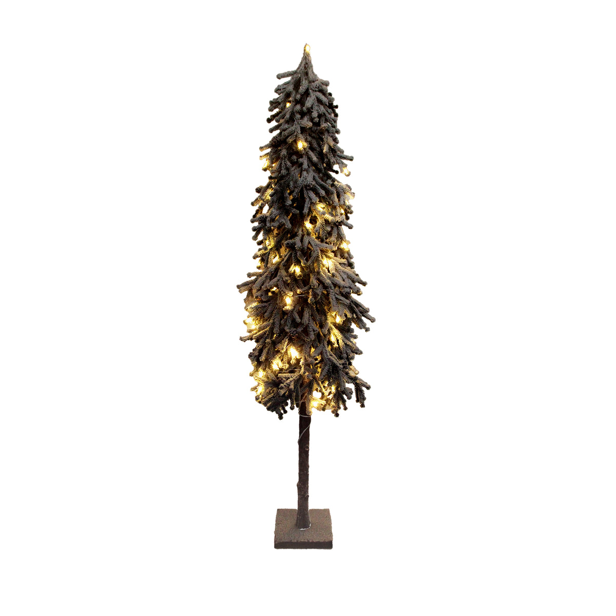 Sapin mince enneigé éclairé - 48 po