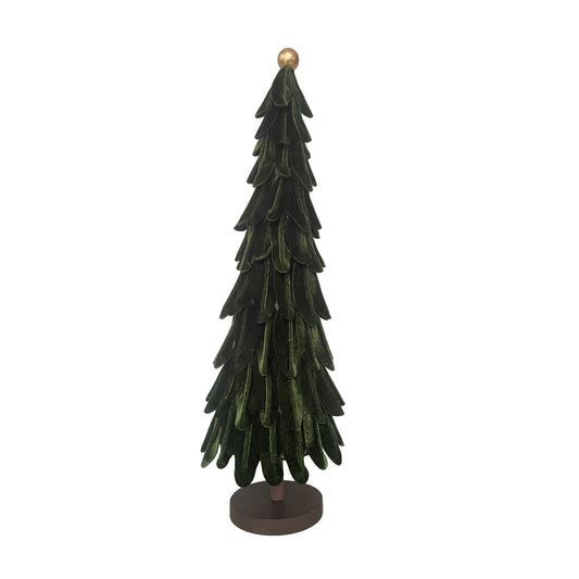 Sapin en velours vert foncé - 16 po