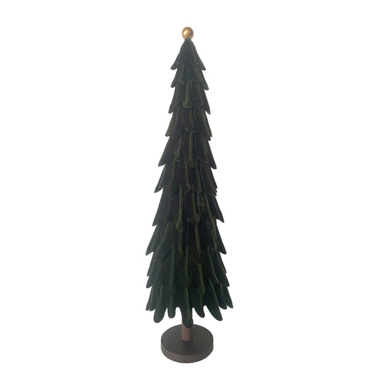 Sapin en velours vert foncé - 24 po