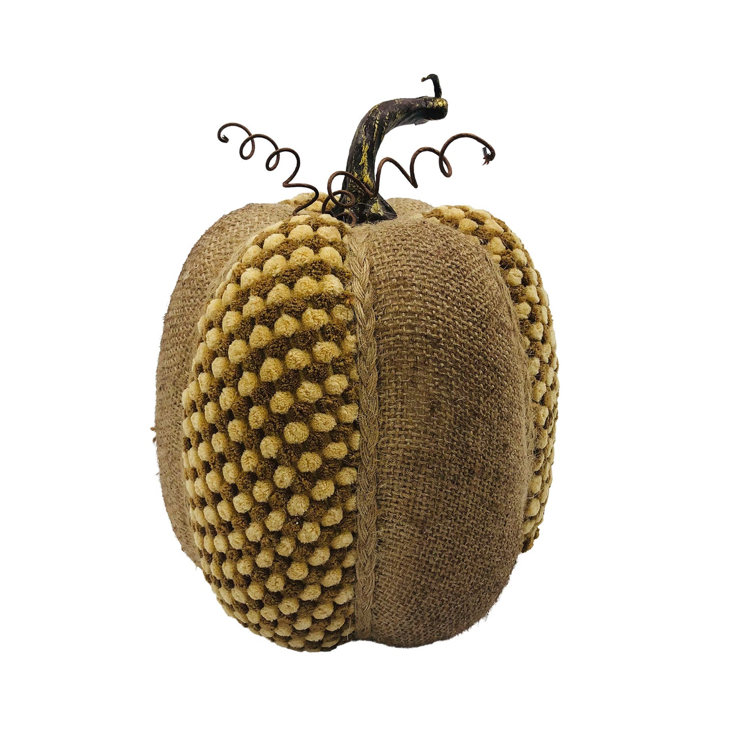 Citrouille tissu bouclé et jute - orange