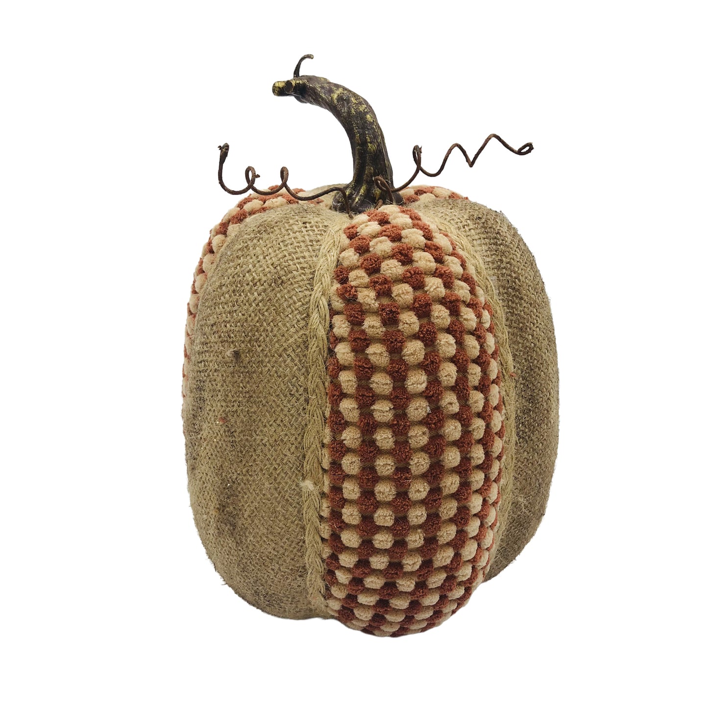Citrouile tissus bouclé et jute - marron