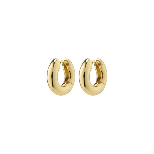 AICA Solid Hoop Earrings - Gold Plated