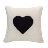 Amoroso coussin ivoire coeur noir