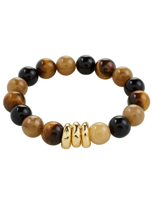 UNFOLD semi-precious stone bracelet - Gold plated