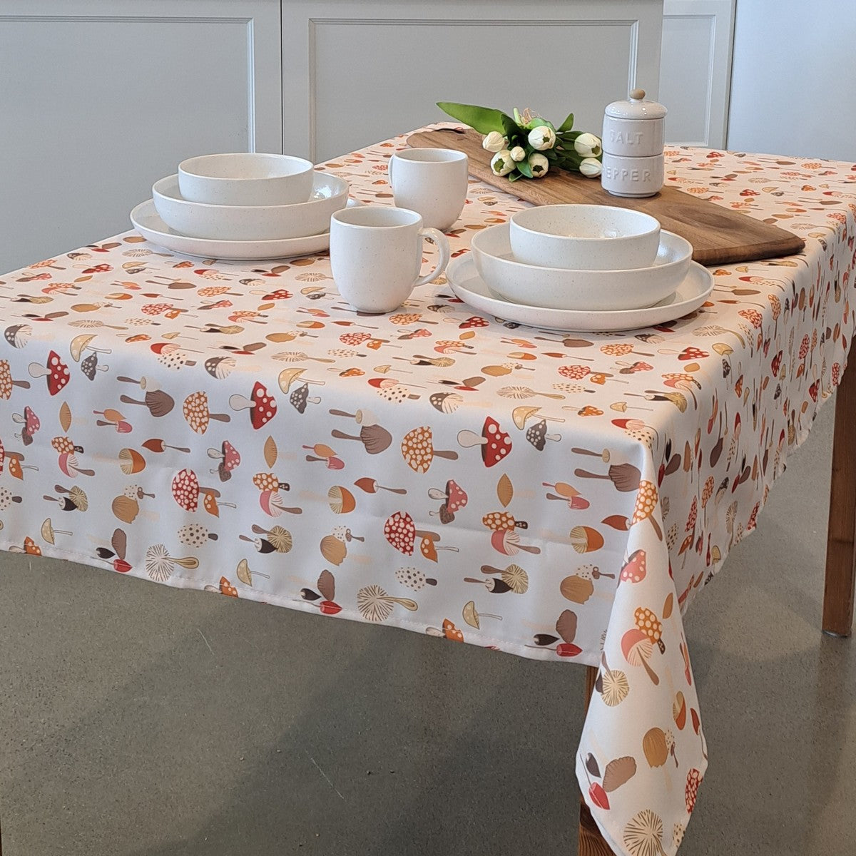 Chanterelle - Mushroom printed tablecloth