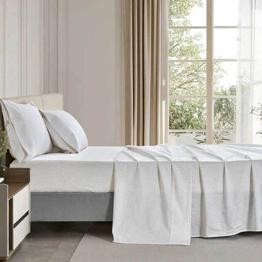 Ensemble de draps motif de croix sable - queen