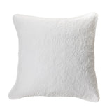 Damask - White quilted European pillowcase