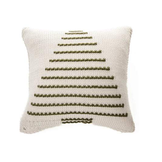 Didi cream and green decorative pillow