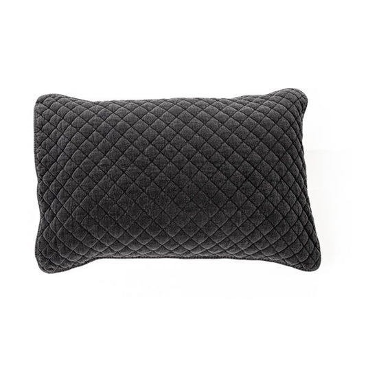 Dove - Charcoal gray velvet decorative pillow cover