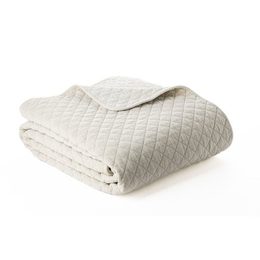 Dove Cream Velvet Bed Scarf