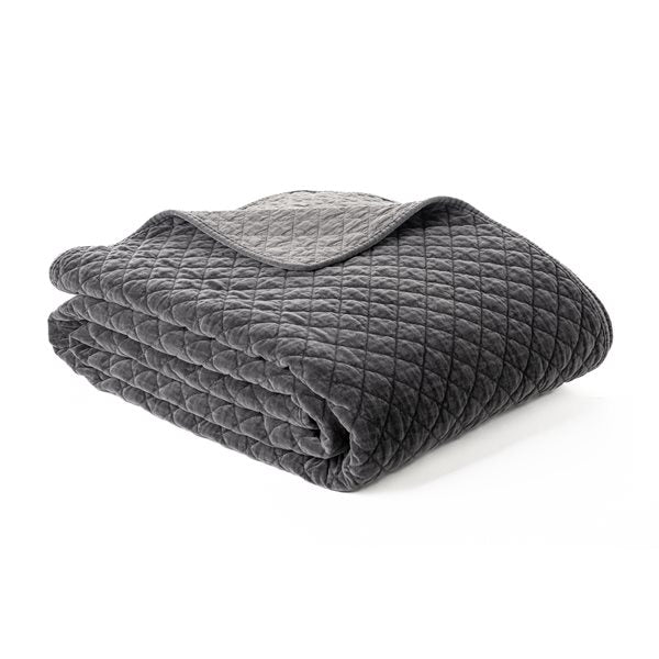 Dove - Gray Velvet Bed Scarf