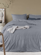 Bonheur - Housse de couette en flanelle grise
