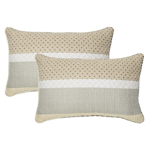 Ethan - Couvre oreiller décoratif gris et taupe