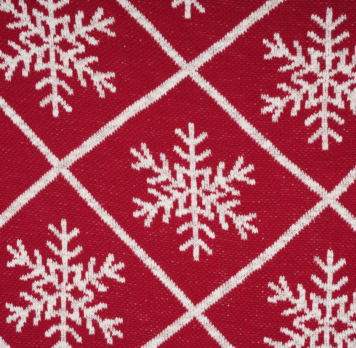 Snowflake - Red Christmas Throw