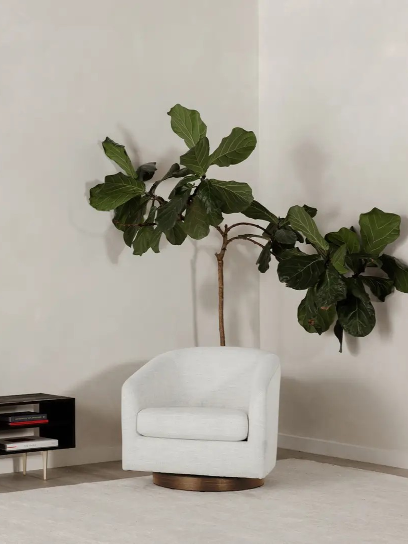 Oscy Swivel Chair – Splashed White