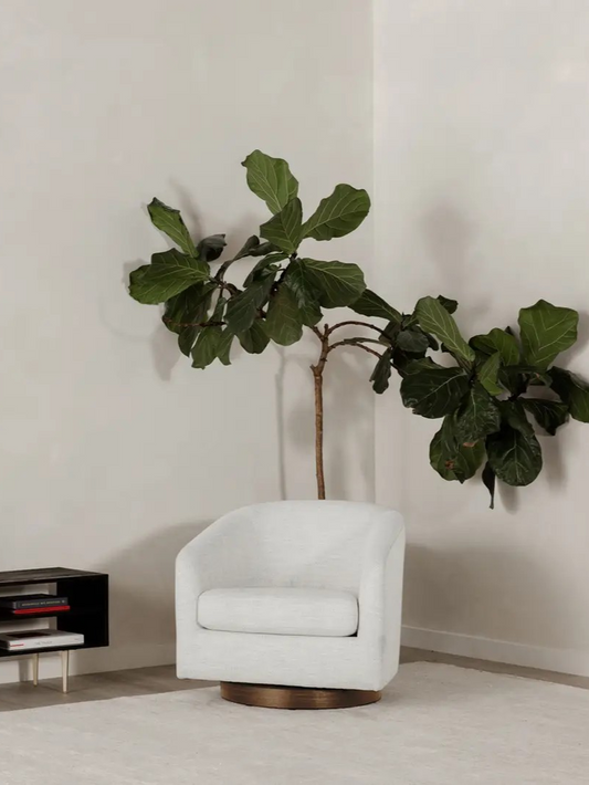 Oscy Swivel Chair – Splashed White