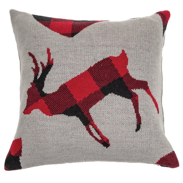 Holiday - Grey Christmas Decorative Pillow