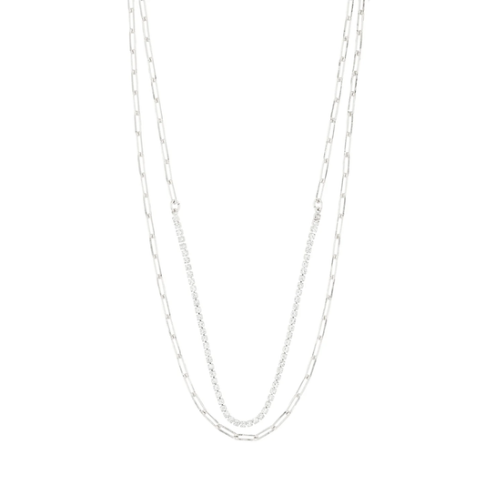 ROWAN recycled necklace 2 in 1 - silver plated