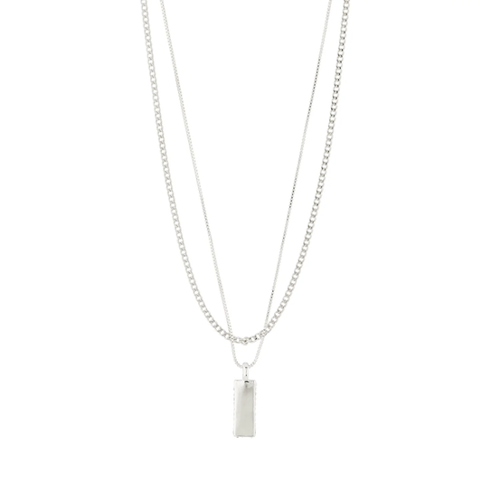 STAR recycled necklace 2 in 1 - silver plated