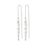 BERTHE boucles d'oreille chaîne de perles - plaqué argent