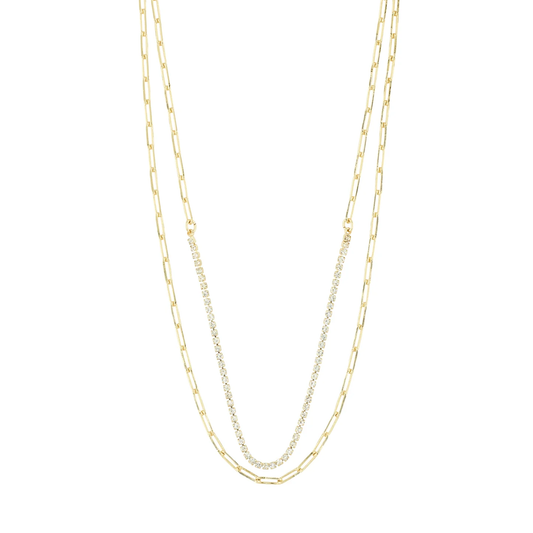 ROWAN recycled necklace 2 in 1 - gold plated