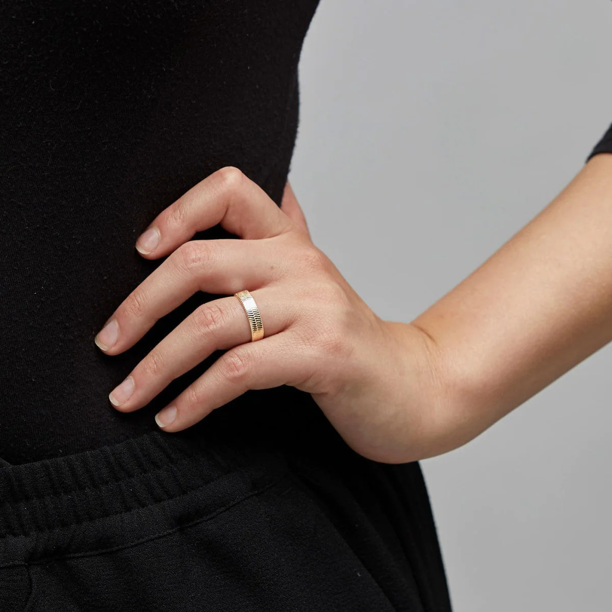 NOREEN Pilgrim chain ring - gold plated