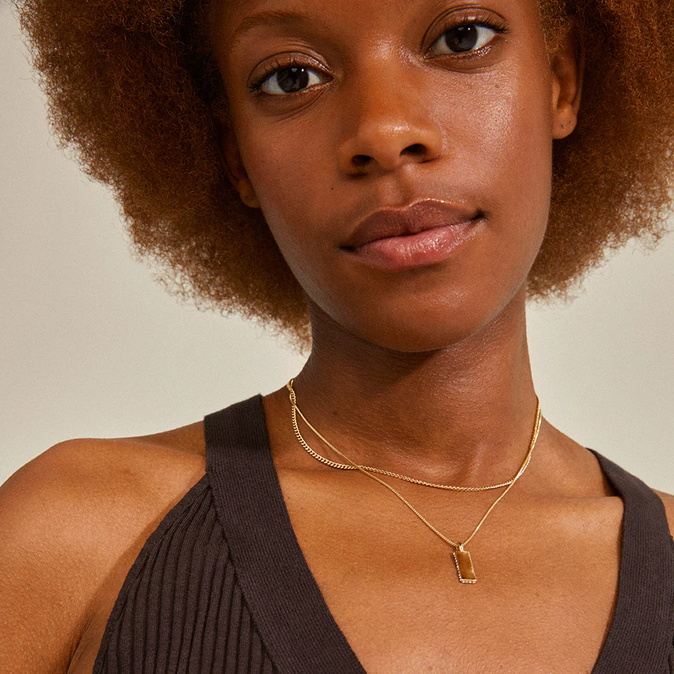 STAR collier recyclé 2 en 1 - plaqué or