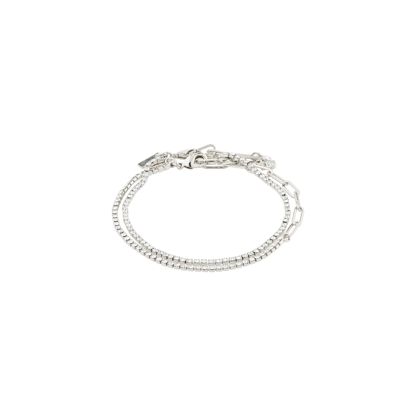 ROWAN bracelet en cristal 2 en 1 - plaqué argent