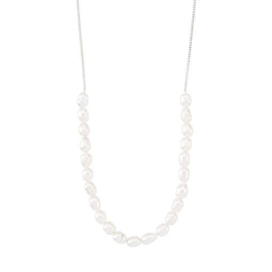 BERTHE pearl necklace - silver plated
