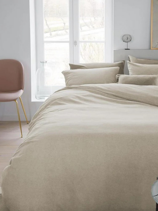 Bonheur - Natural Flannel Duvet Cover