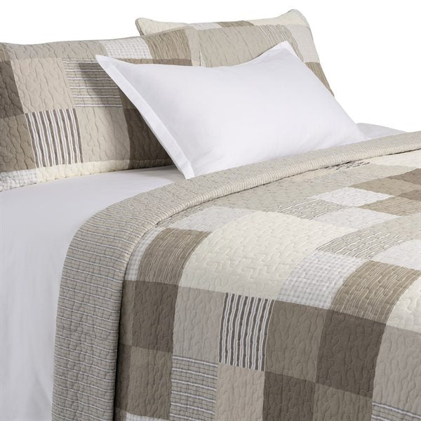 Latte - Plaid Quilt Set