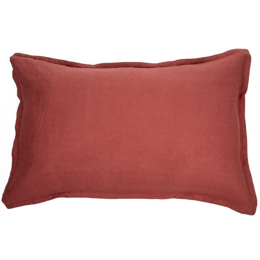Linen - Decorative pillow cover in terracotta linen