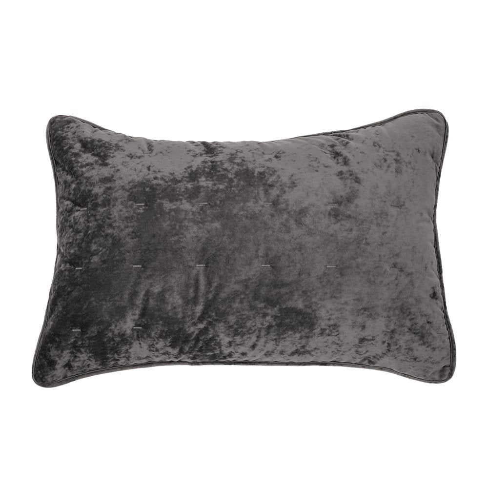 Lounge - Cache oreiller en velours charcoal