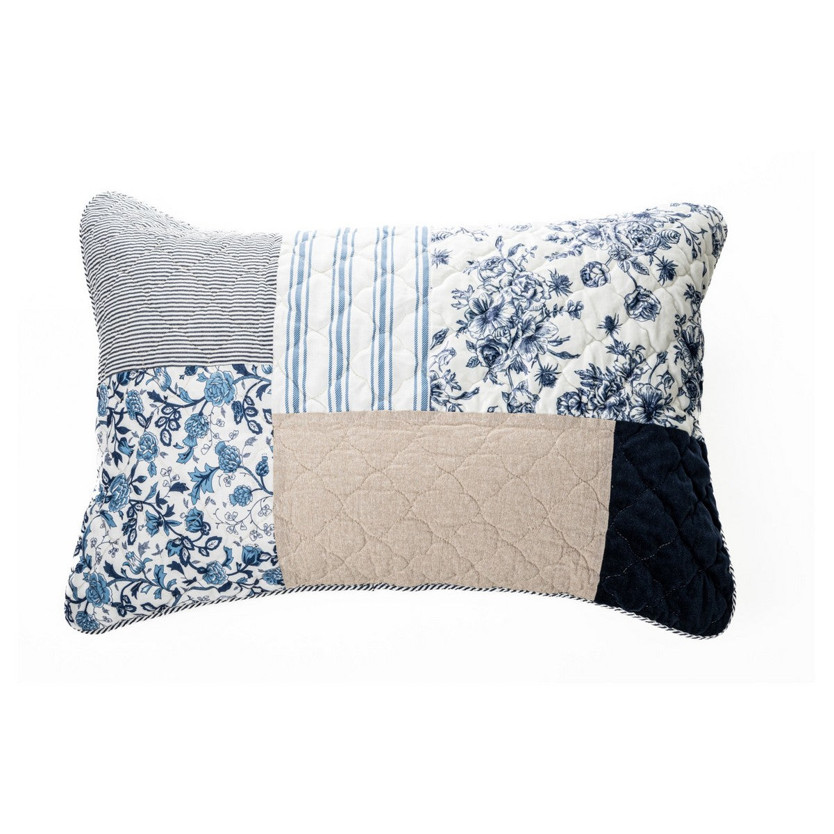 Marine patchwork decorative pillow sham 