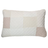 Meringue - Couvre oreiller décoratif véritable patchwork ivoire et naturel