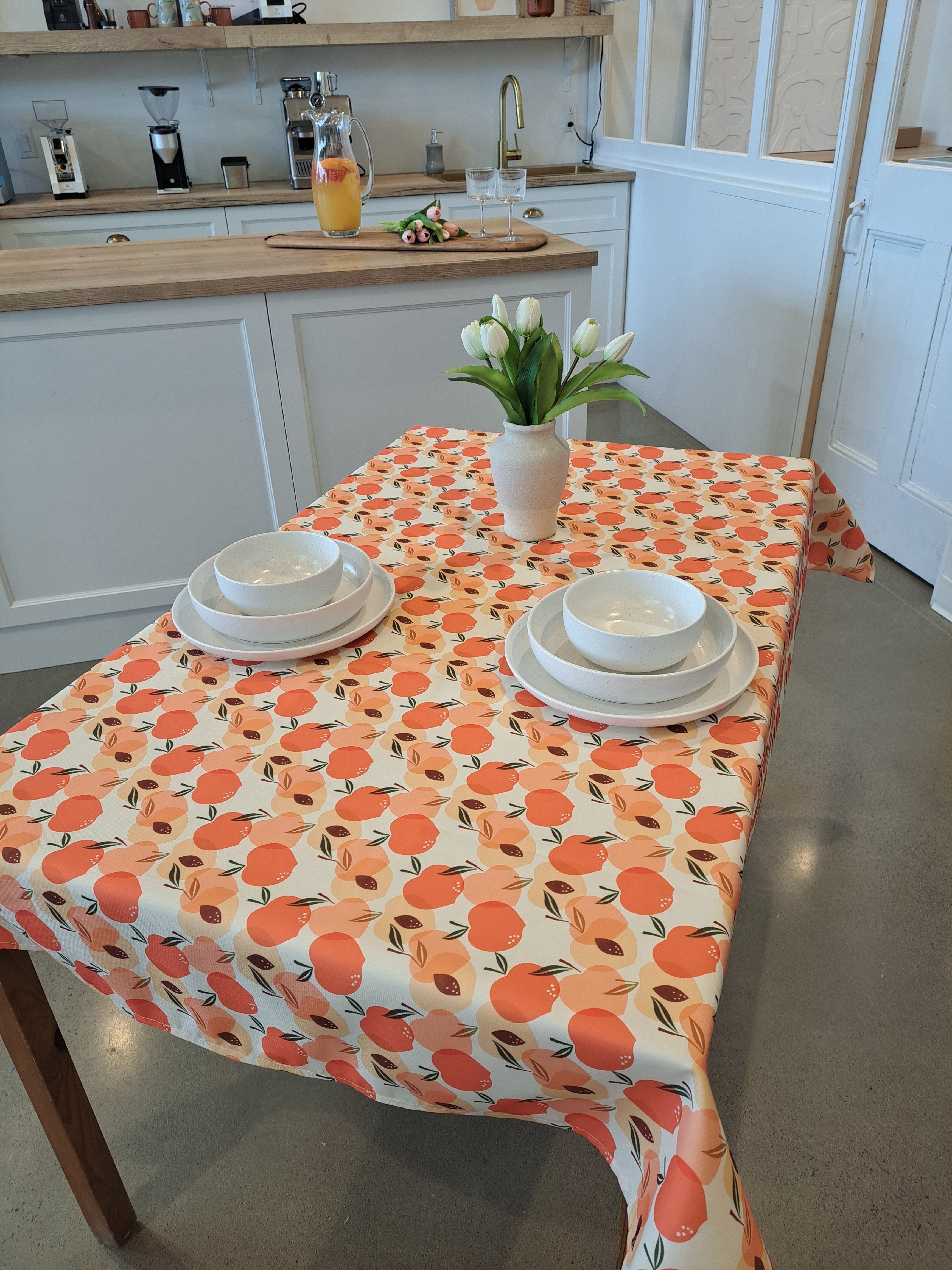 Mignonne - Peach print tablecloth