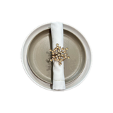 Rond de Serviette Flocon de Neige Doré