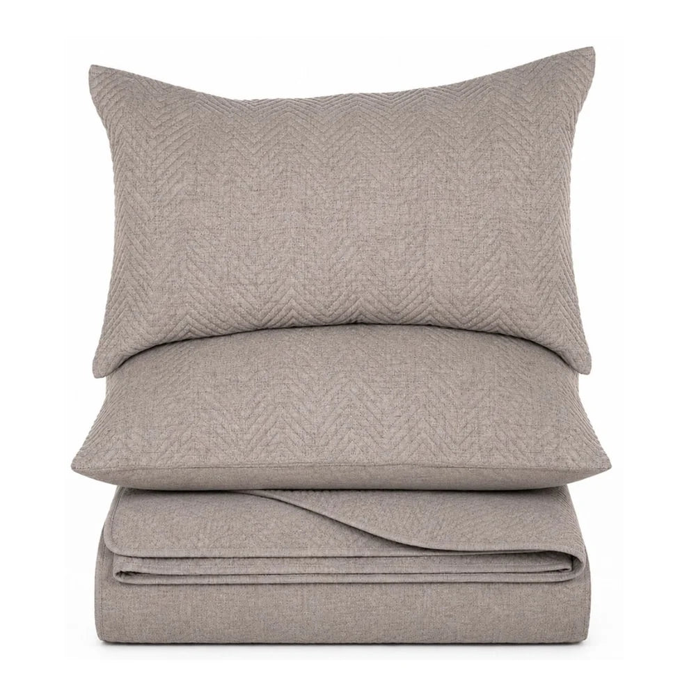 Nelson - ensemble courtepointe taupe