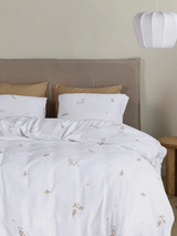 Naomi- Housse de Couette blanche fleuri